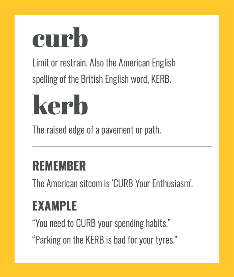 CURB vs KERB: top tips to help you remember the difference