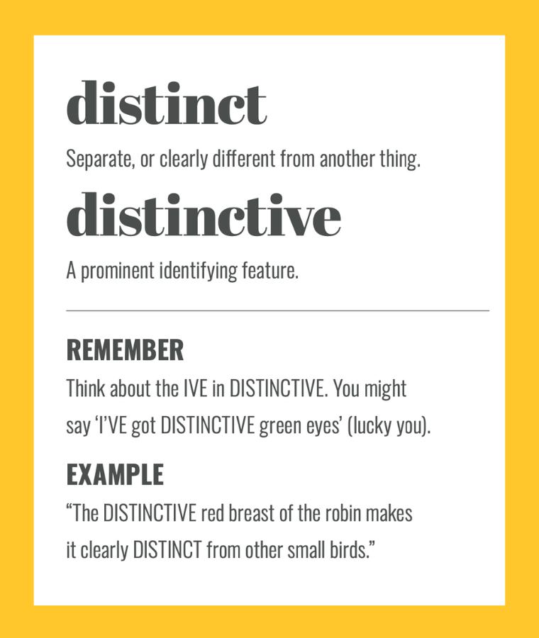 DISTINCT vs DISTINCTIVE: simple spelling tips to remember the difference
